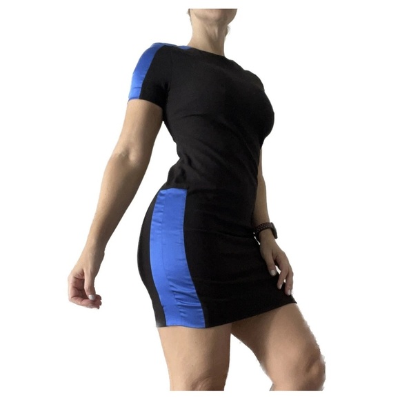 Sandro Black and Blue Bodycon Dress size 2 - Picture 7 of 10